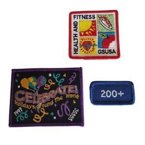 Lot 3x Vintage 1997 GIRL SCOUTS CLUB Felt Patches Colorful‎ Several Sizes